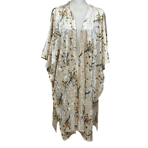 Floreat Dandelion Velvet Kimono, cream/gold, one size, bohemian, whimsical - Picture 1 of 7